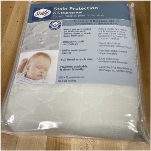 Sealy Waterproof Stain Protection Crib Mattress Pad
