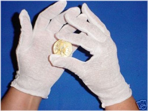 White Cotton Inspection Gloves for Coins and Jewelry