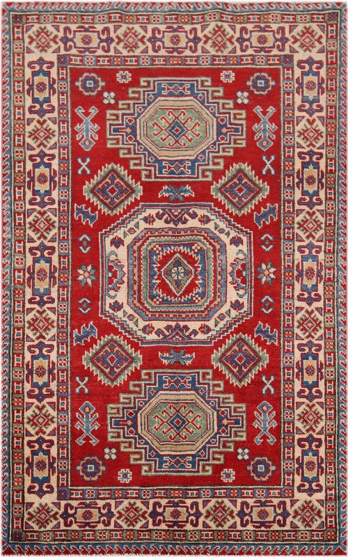 Kazak Geometric Wool Rug