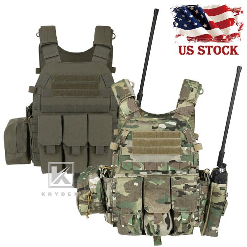 Storm Defender Tactical Body Armor Vest with Magazine Pouches