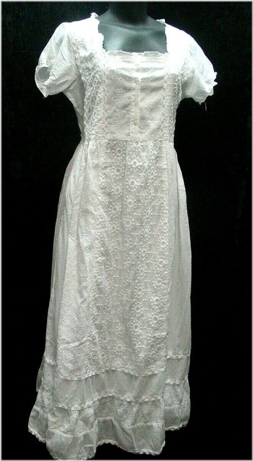 Cotton Lined Bohemian Chemise Dress in Edwardian and Victorian Style