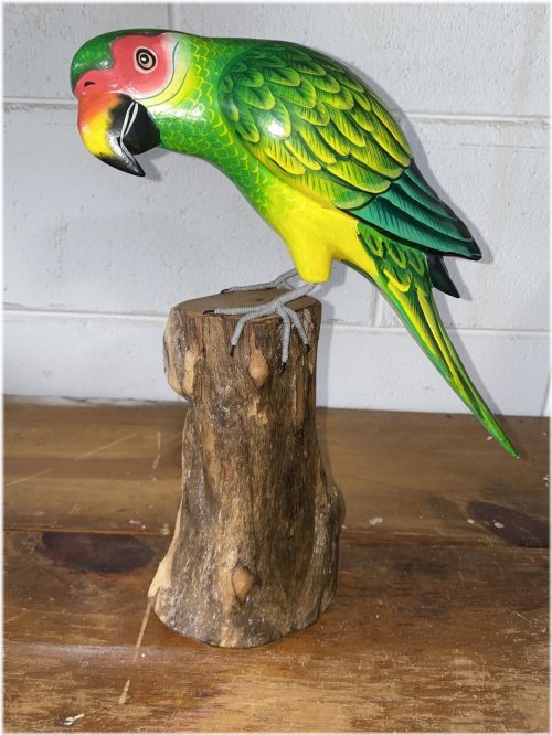 Tropical Driftwood Parrot Sculpture