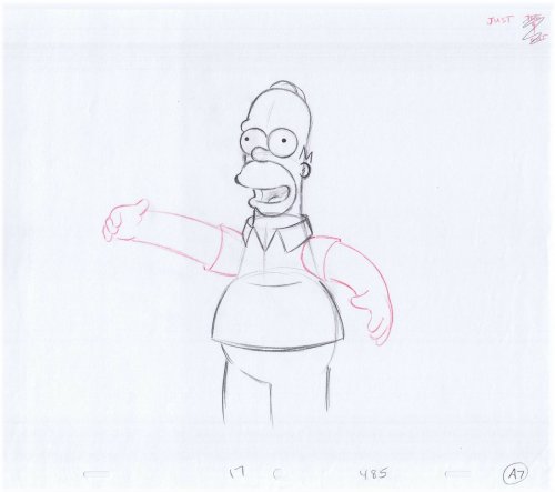 Homer Simpson Animation Pencil Sketch - A7 Series