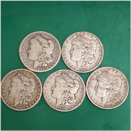 Vintage American Silver Collection - Set of 5 Pre-1921 Morgan Dollars