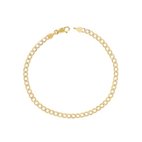 Gold Diamond Cut Cuban Curb Chain Bracelet