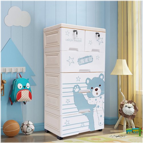 Retro Storage Chest with Six Drawers