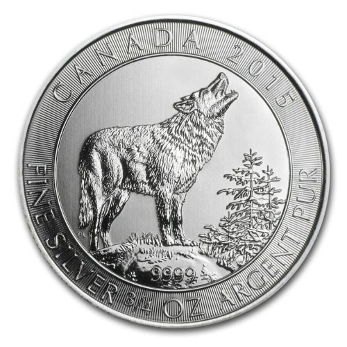 Canadian Grey Wolf Silver Coin