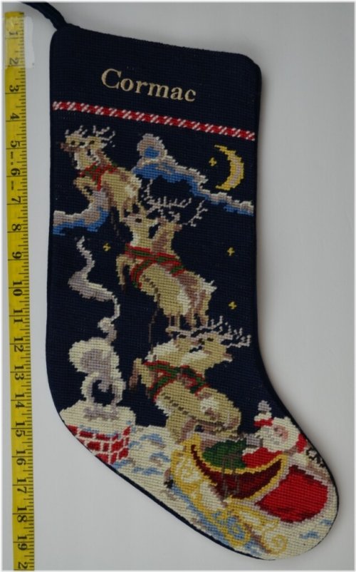Festive Needlepoint Monogrammed Stocking