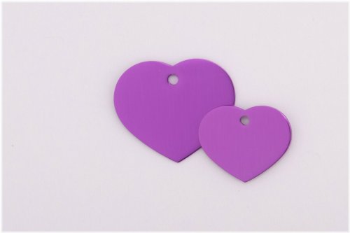 Anodized Aluminum Heart Tags - Bulk Pack of 10