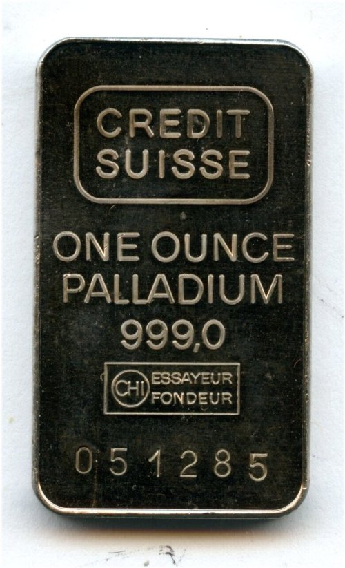 Rare Palladium Bar - 1 oz Credit Suisse (Early 1980s)