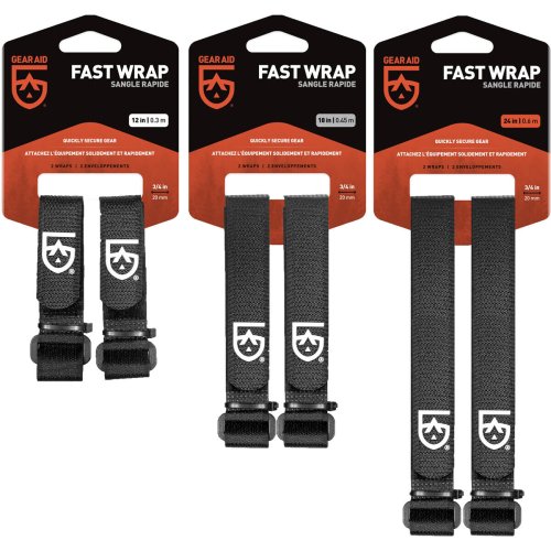 Black Fastening Straps for Organizing Camping Gear - Set of 2