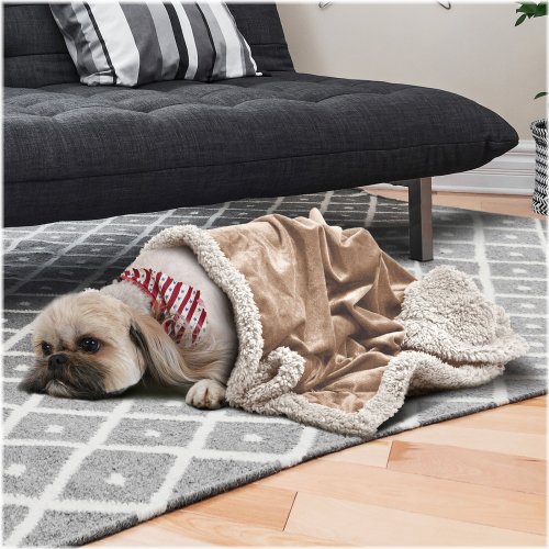 Cozy Paws Reversible Flannel Fleece Blanket