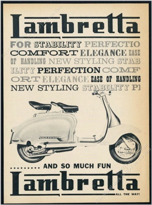 Retro Ride: Vintage Lambretta Scooter Print Ad