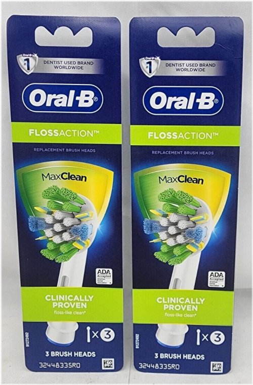 Floss Action Brush Heads by Oral B Professional Braun - 3 Pack Replacement in New Box