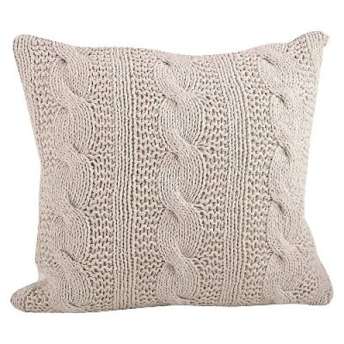 Vanilla Cable Knit Throw Pillow