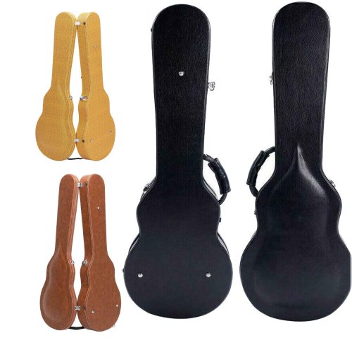 Microgroove Hardshell Case for Electric Guitars and Basses in Brown, Yellow, and Black