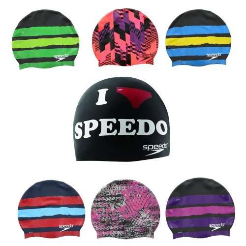 Multi-Printed Silicone Swim Cap for Adults by Speedo