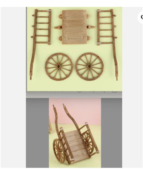 Rustic Farm Cart Miniature Set