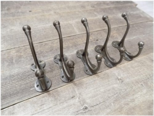 Vintage Iron Double Wall Hooks Set