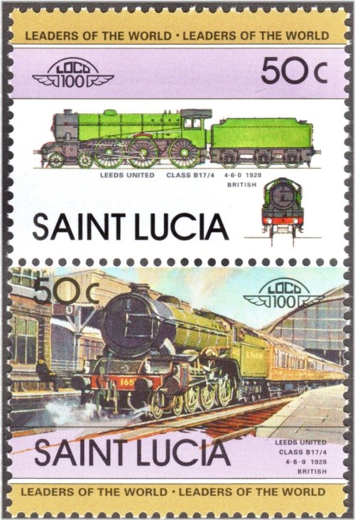 Vintage Train Stamp Set - Leeds United Class B 17/4 4-6-0 Edition