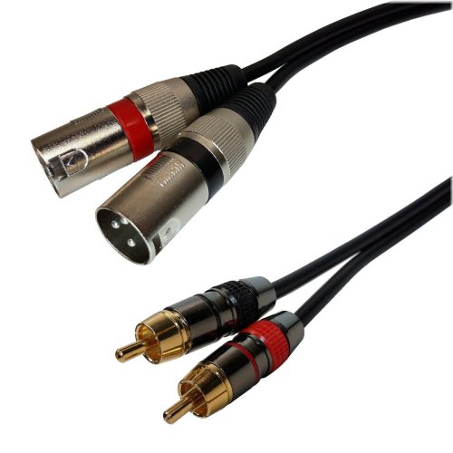 StereoLink Shielded Audio Patch Cable - 6ft Dual XLR Male to 2-RCA Male