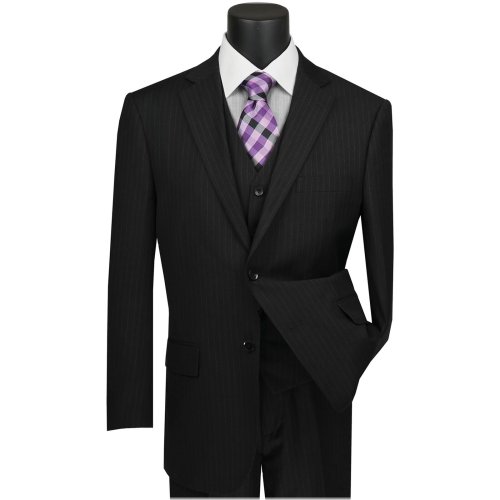 Black Pinstripe Classic Fit Suit