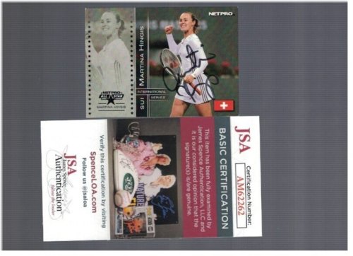 Martina Hingis 1992 Autographed Tennis Card with JSA Certification