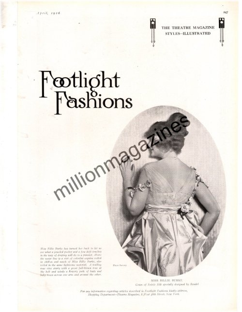 Theatre Time Capsule: 1916 Billie Burke in Soiree Silk