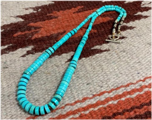 Turquoise Heishi Necklace - Graduated Size