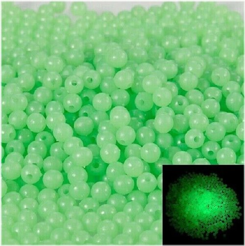 Glowing Green Rubber Craft Beads