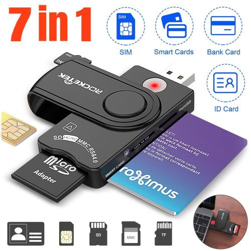 Smart 7-in-1 Memory Card and Smart Card Reader