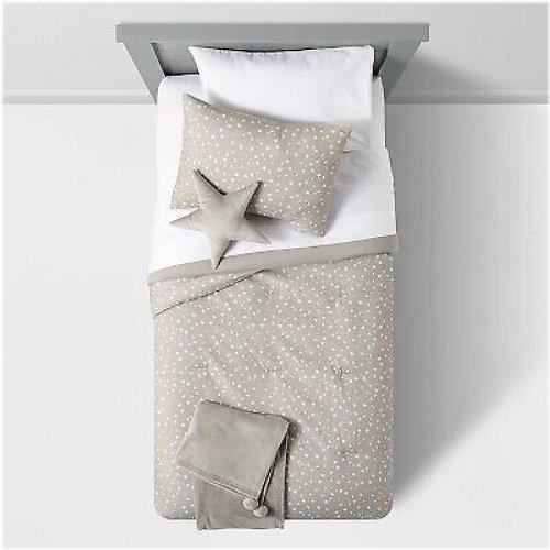 Starry Night 4-Piece Twin Bedding Set in Gray