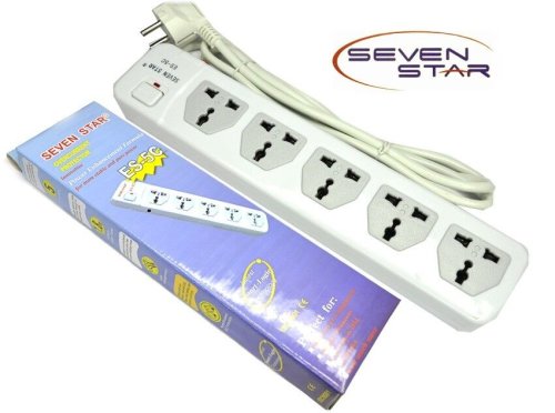 Universal Power Strip with Surge Protection and Multiple Sockets