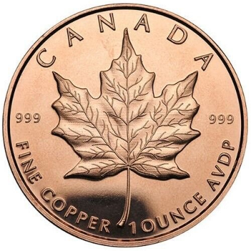 Maple Leaf Copper Round