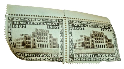 University of Wyoming Semi-Centennial Stamp Block