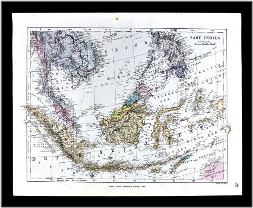 1885 Stanford East Indies & Southeast Asia Antique Map