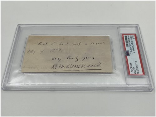 Dionysius Boucicault Autographed Cut with PSA DNA Certification