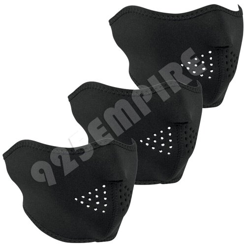 Black Neoprene Winter Face Mask Set