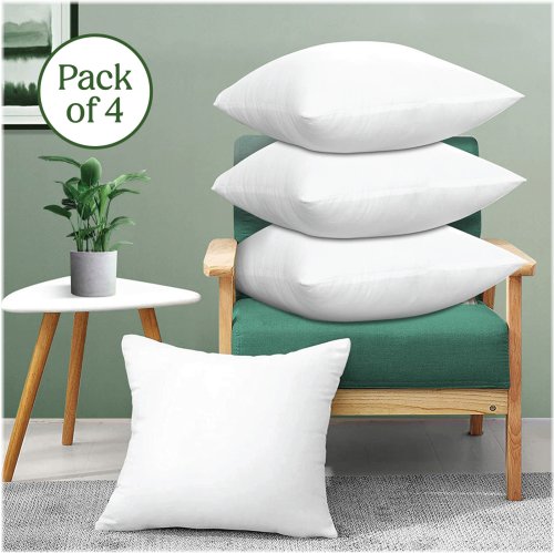 Comfort Cozy Collection: Set of 4 Plush Accent Pillows for Bed & Sofa