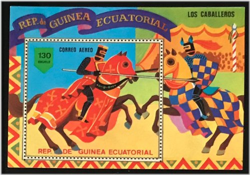 Equatorial Guinea Knights on Horse Stamp Collection