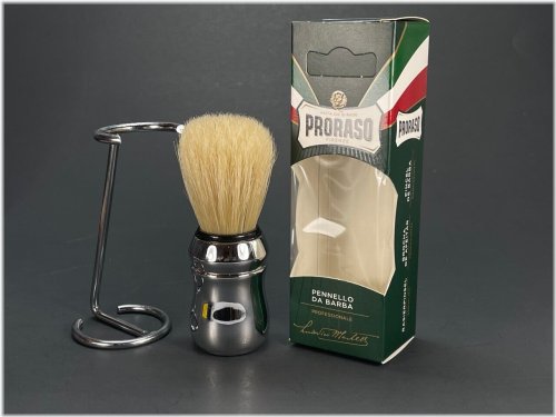 Boar Bristle Shaving Brush with Custom Metal Stand