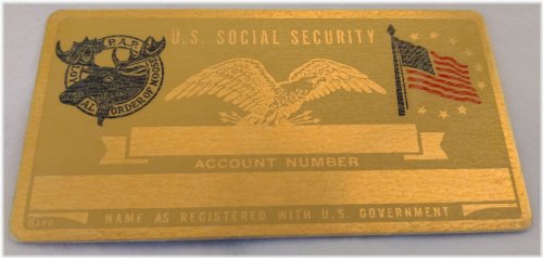 Antique Social Security Metal Card Tag by Perma Products