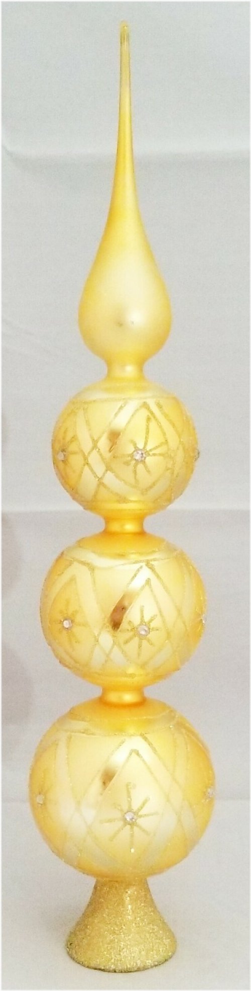 Golden Filigree Glass Finial Tree Topper