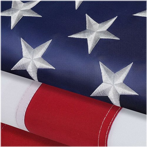 Patriotic Embroidered Nylon Flag for Outdoors