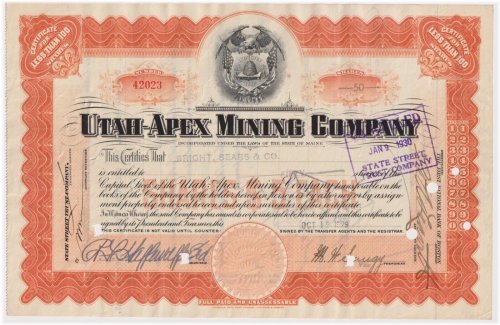 Canyon Crest Mining Scrip Collection
