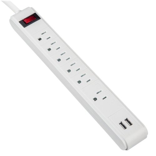 SafeCharge 6-Outlet Power Hub with USB Ports