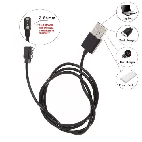 Magnetic Charging Cable for Smart Watches with 2-Pin Connection and 80cm Length