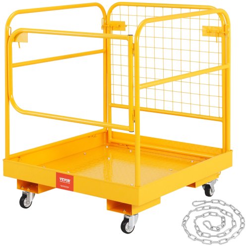 Industrial Work Platform with Safety Cage and Wheels