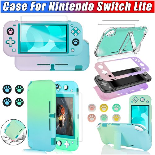 Switch Lite Armor Kit: Protective Case, Screen Shield, and Grip Caps