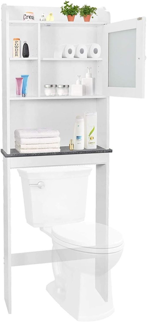 Wooden Bathroom Organizer with Adjustable Shelves